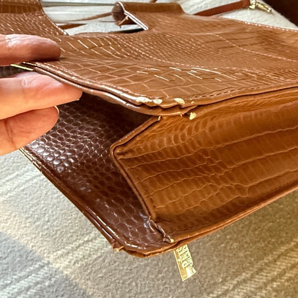 BEIS Crossbody Cognac Croc Bag - Picture 10 of 12